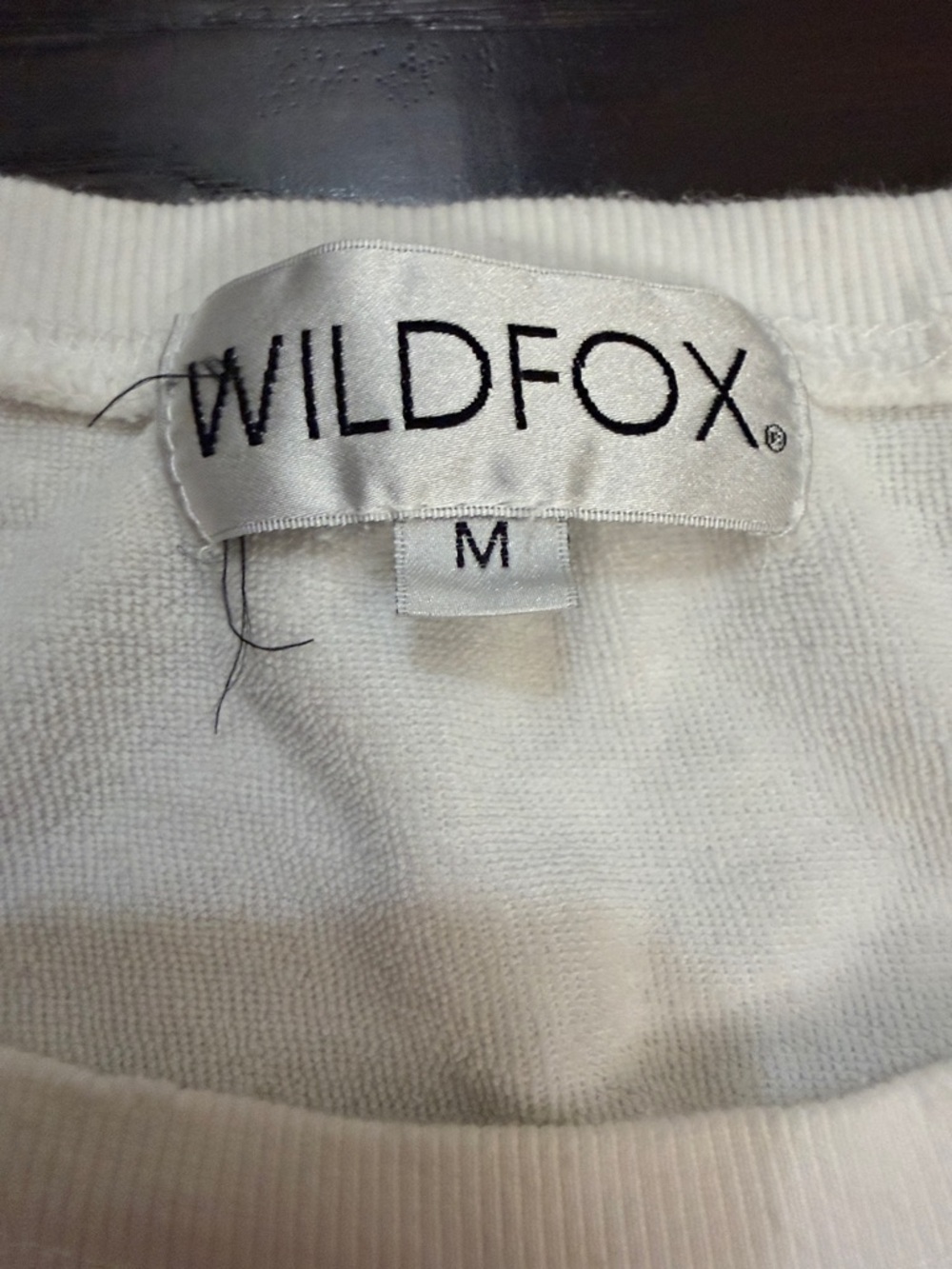 Wildfox Sweatshirt White Pullover with Black Logo Tag - Picture 2 of 14